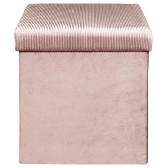 Pouf & Coffre De Rangement - PARIS PRIX - Giulia - Rose - Pliable - Design en Velours