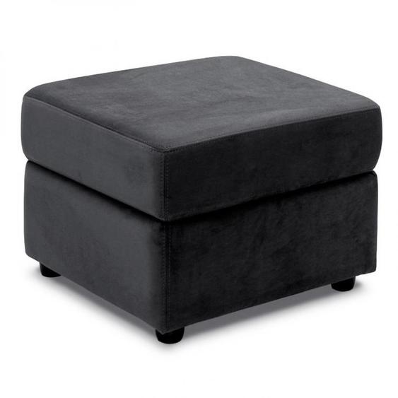 Pouf COFFRE DREAMER tissu microfibre antaras plus gris anthracite foncé