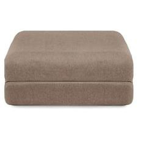Pouf modulable et convertible - Tissu lisse - Marron