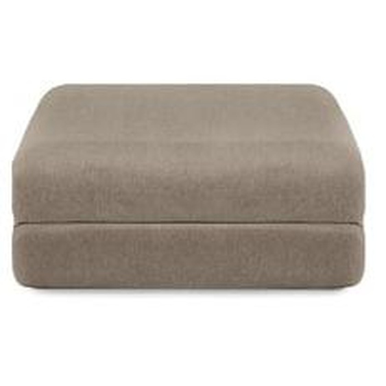 Pouf modulable et convertible - Tissu lisse - Marron
