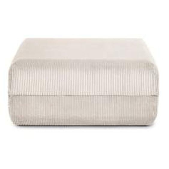 Pouf modulable et convertible - Velours côtelé - Blanc