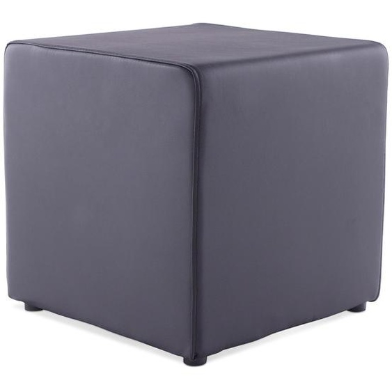 Pouf CUBE de salon en matière synthétique noire