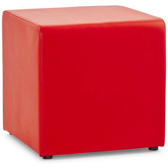 Pouf CUBE de salon en matière synthétique rouge