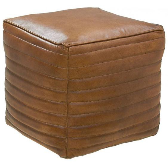 Pouf cube en cuir