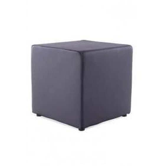 Pouf Cube Simili Cuir Noir - 41 cm - Intérieur - Salon - Contemporain