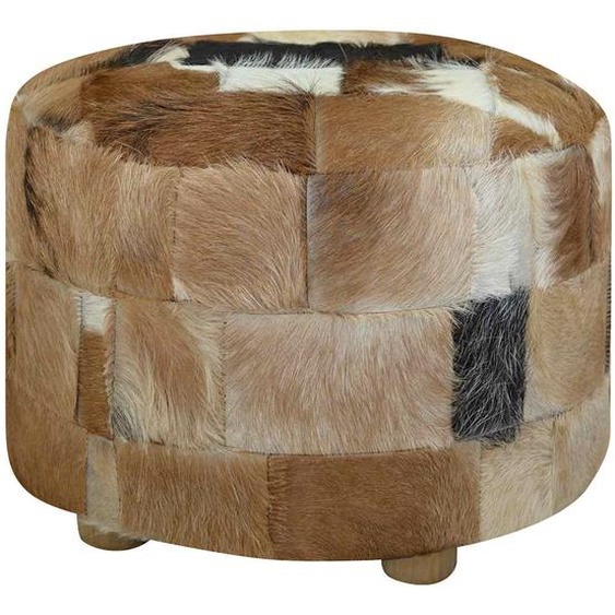 Pouf cuir de chèvre Rond 50 x 50 x 45 cm