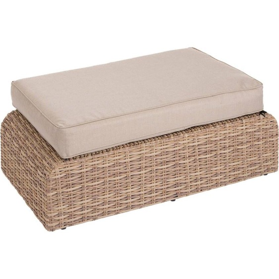 Pouf de jardin MOORÉA Savana Aluminium traité époxy, Résine tressée synthétique, Polyester Hespéride