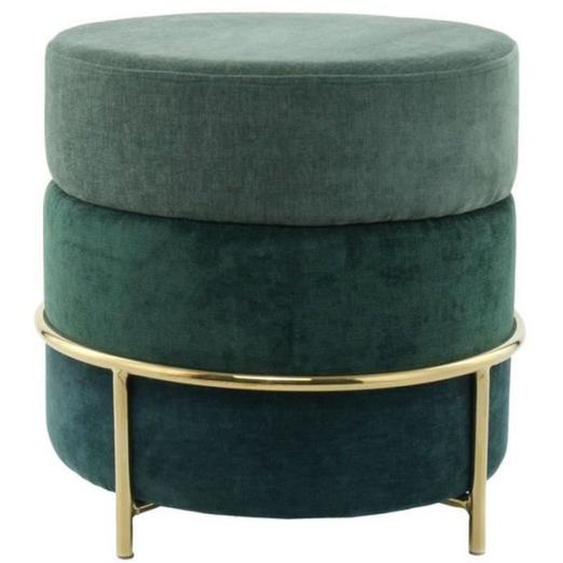 Pouf Design en Velours - Paris Prix - Matilda - Vert - Vintage - 1 Place