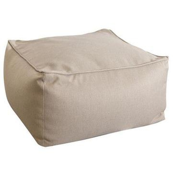 Pouf dextérieur Tissu Taupe - RICCHI - L 70 x l 70 x H 36 cm
