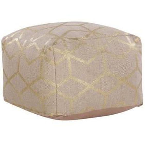 Pouf en jute beige / doré 67 x 67 cm MAMALA