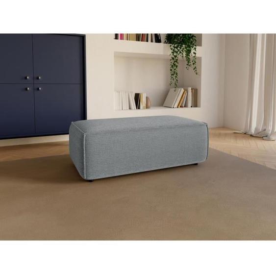 Pouf en tissu texturé gris AMELIA