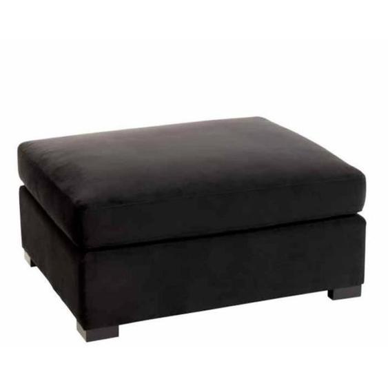 Pouf - J-LINE - Abosa - 113cm - Velours - Design Contemporain - Noir
