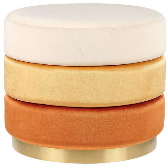 Pouf en velours orange LOUIN