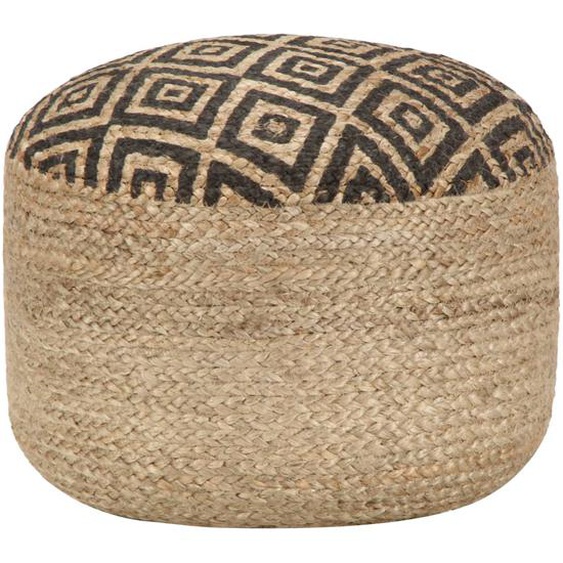 Pouf fait à la main Noir 45 x 30 cm Jute