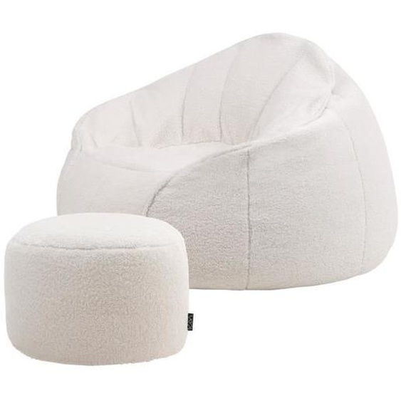 Pouf fauteuil en molleton ORSO - ICON - Beige/Naturel - 95cm x 95cm