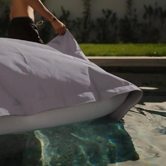 Pouf Géant XXL Déhoussable Flottant pour Piscine Deco Arts Gris galet