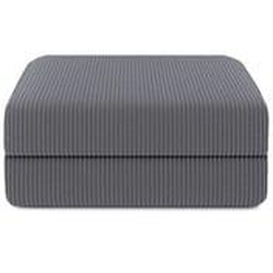 Pouf modulable et convertible - Velours côtelé - Gris