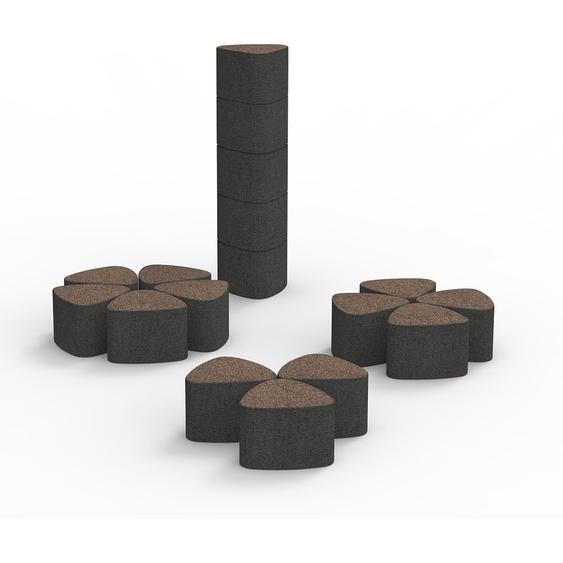 Pouf modulable Flower tissu non feu M1 - Gris