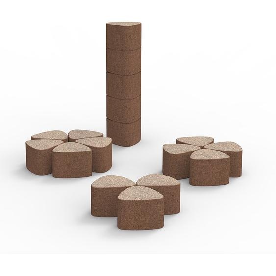 Pouf modulable Flower tissu non feu M1 - Orange