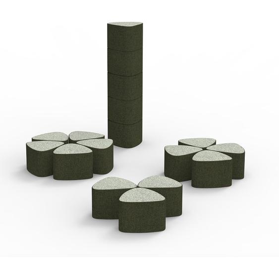 Pouf modulable Flower tissu non feu M1 - Vert