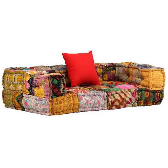 Pouf modulaire à 2 places Patchwork Tissu