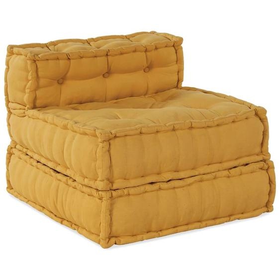 Canapé modulaire jaune 70x70x54 tissu