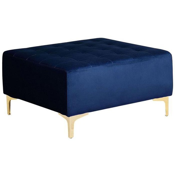 Pouf Ottoman en tissu bleu marine ABERDEEN