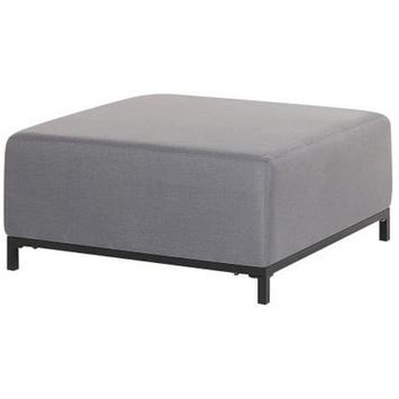 Pouf ottoman en tissu gris / pieds noirs ROVIGO