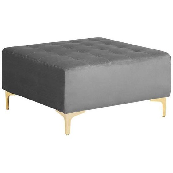 Pouf ottoman en velours gris - BELIANI - ABERDEEN - Moderne - Scandinave - 1 place