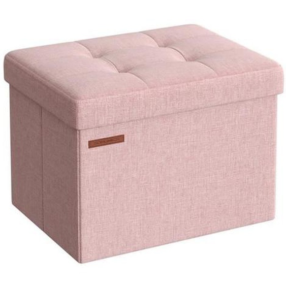 Pouf pliable de chambre rose bonbon - SONGMICS - 31 x 41 x 31 cm - 130 kg - 32L