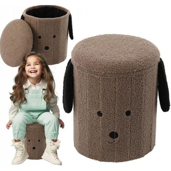 Pouf - SARCIA.EU - Chien - 28x28x34 cm - Peluche - Rangement pour enfants