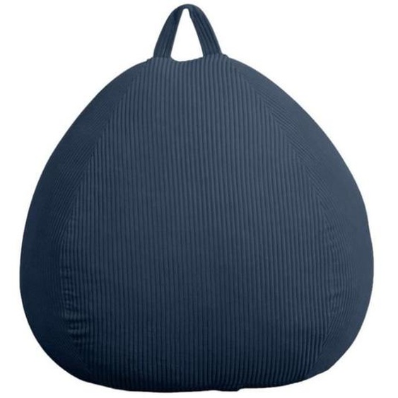 Pouf Poire Velours Côtelé déhoussable - 120x100 cm Bananair Bleu foncé