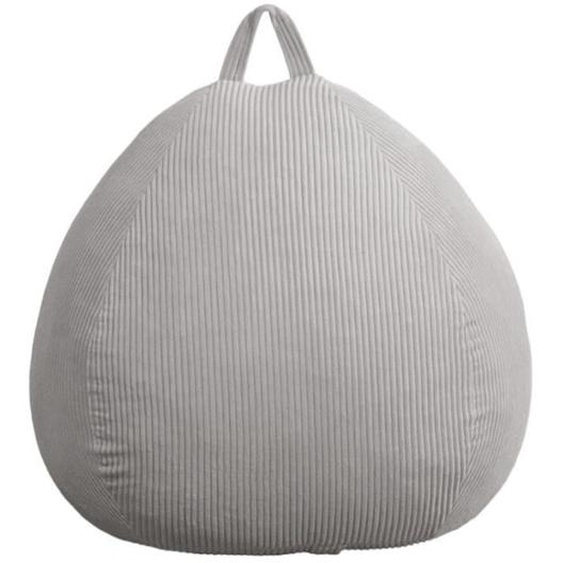 Pouf Poire Velours Côtelé déhoussable - 120x100 cm Bananair Gris clair