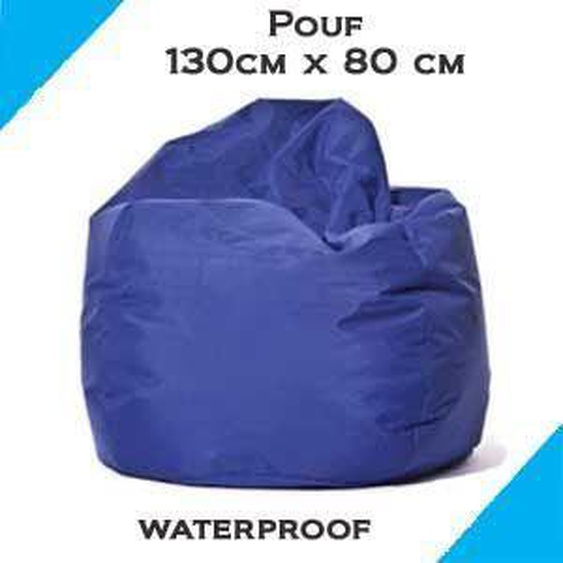 Pouf poire xxl JUMBO BAG - Bleu foncé - 80x130 cm - Extérieur/intérieur - Imperméable et résistant anti-feu