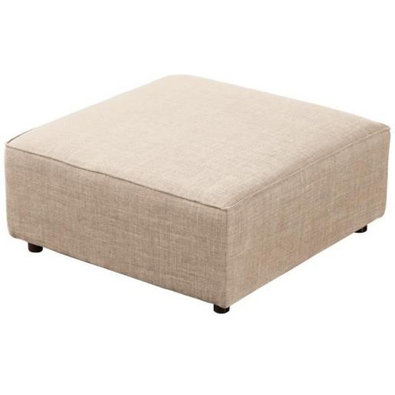 Pouf pour canapé en tissu beige - PEGANE - Longueur 90 x Profondeur 90 x Hauteur 42 cm