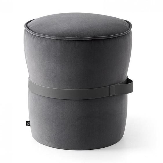 Pouf rembourré  POF tapissé gris