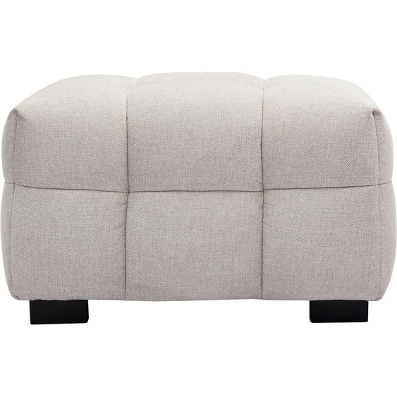 Pouf repose-pieds design en tissu effet velours texturé beige CORTO
