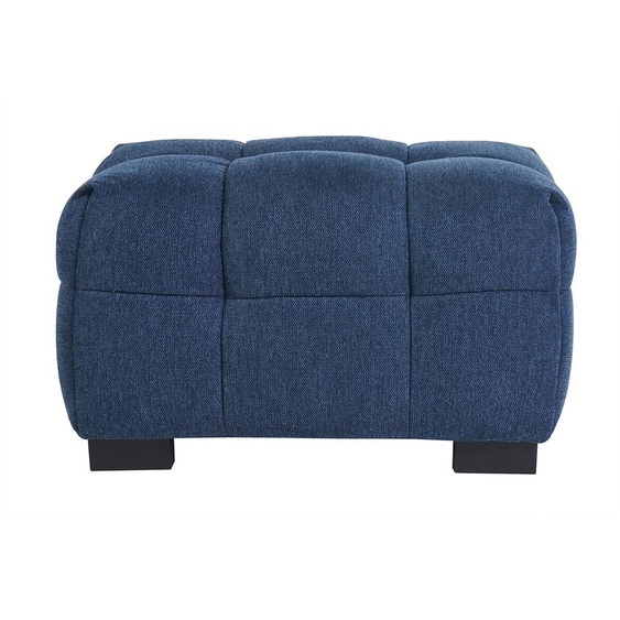 Pouf repose-pieds design en tissu effet velours texturé bleu foncé CORTO