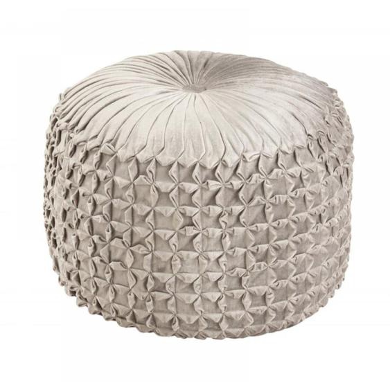 Pouf Rond IVA Polyester Argent