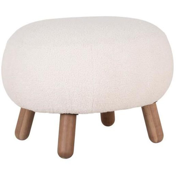 Savona pouf imitation peau de mouton blanc.