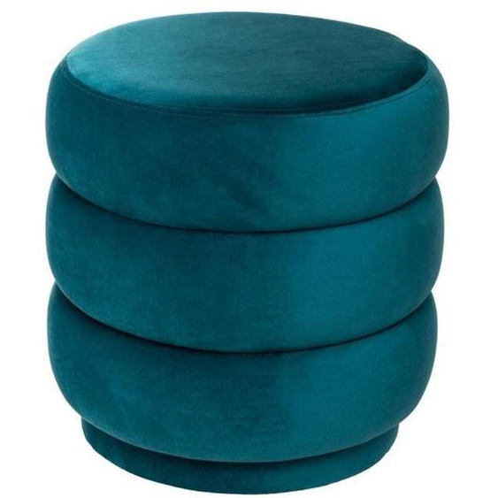 Pouf Sinan bleu canard en velours - Bleu canard - Atmosphera createur dinterieur