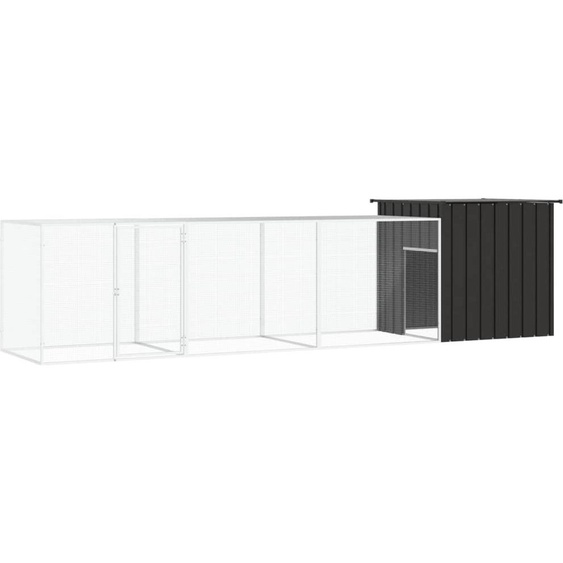 Poulailler Anthracite 400x91x100 cm Acier galvanisé