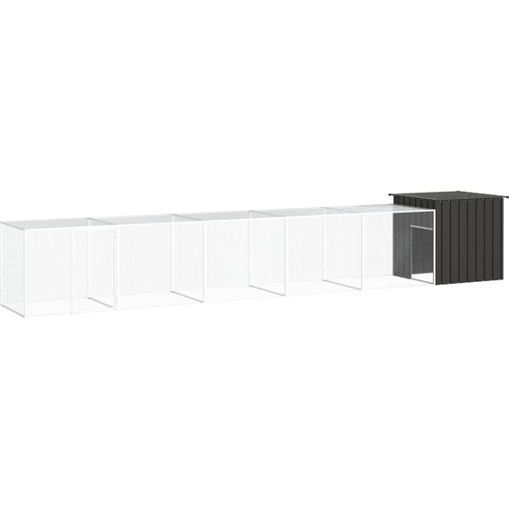 Poulailler Anthracite 600x91x100 cm Acier galvanisé
