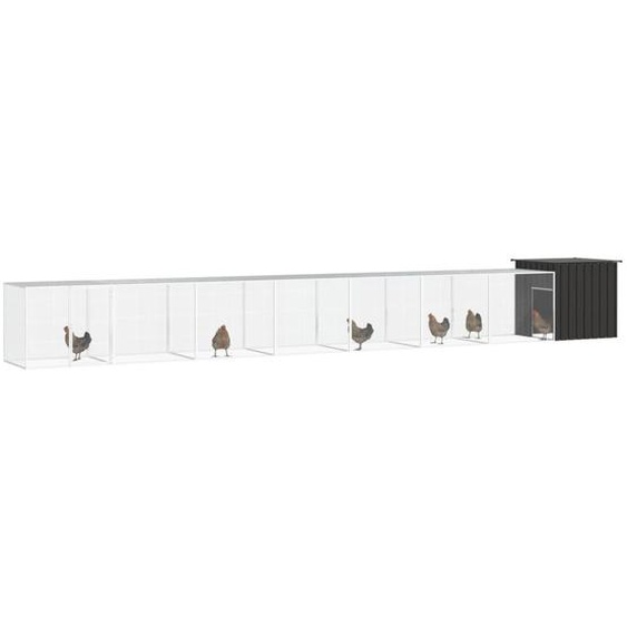 Poulailler Anthracite 800x91x100 cm Acier galvanisé