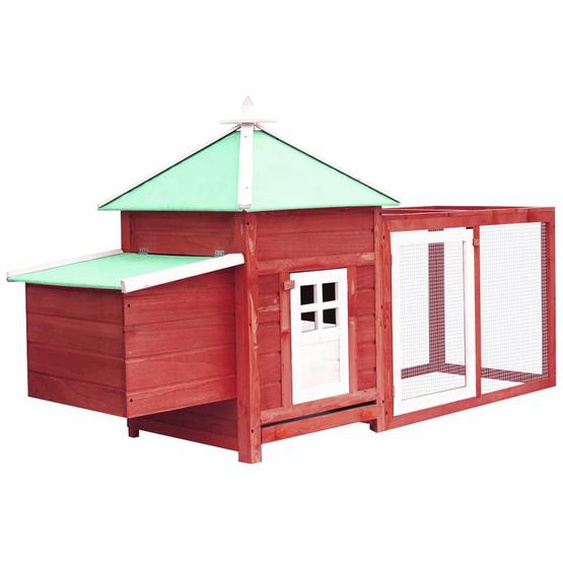 Poulailler avec nichoir Rouge 190x72x102cm Bois de sapin massif