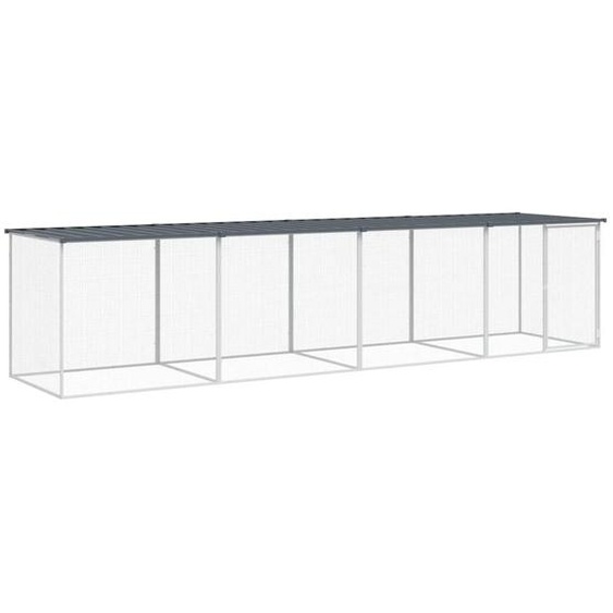 Poulailler avec toit anthracite 403x98x90 cm acier galvanisé