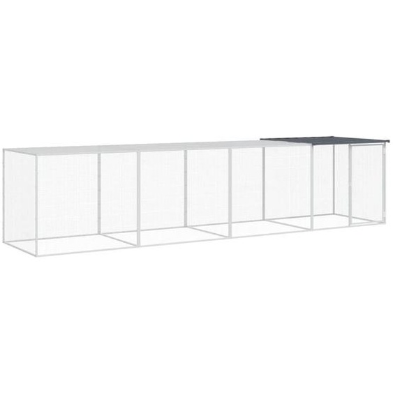 Poulailler avec toit anthracite 403x98x90 cm acier galvanisé