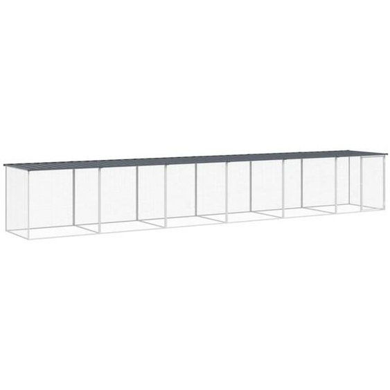 Poulailler avec toit anthracite 603x98x90 cm acier galvanisé