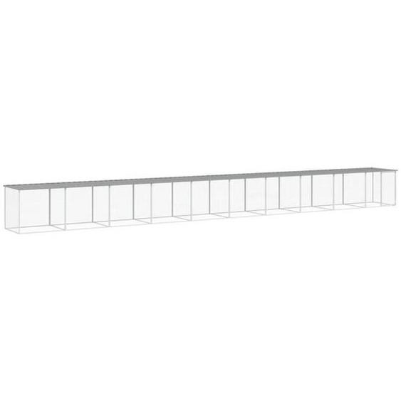 Poulailler avec toit gris clair 1003x98x90 cm acier galvanisé