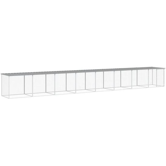 Poulailler avec toit gris clair 803x98x90 cm acier galvanisé